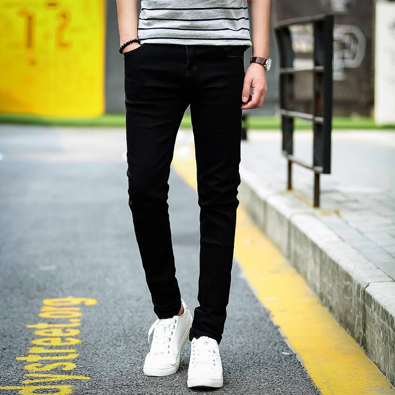 Men's Skinny Jeans Classic Male Fashion Designer Elastic Straight Black/White Jeans Pants Slim Fit Stretch Denim Jeans