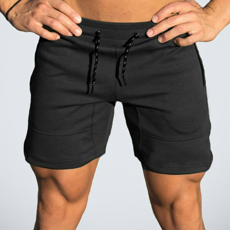 Men Casual Shorts Solid Color Straight Shorts Male Fitness Fashion Bodybuilding Shorts Brand Trend Menswear