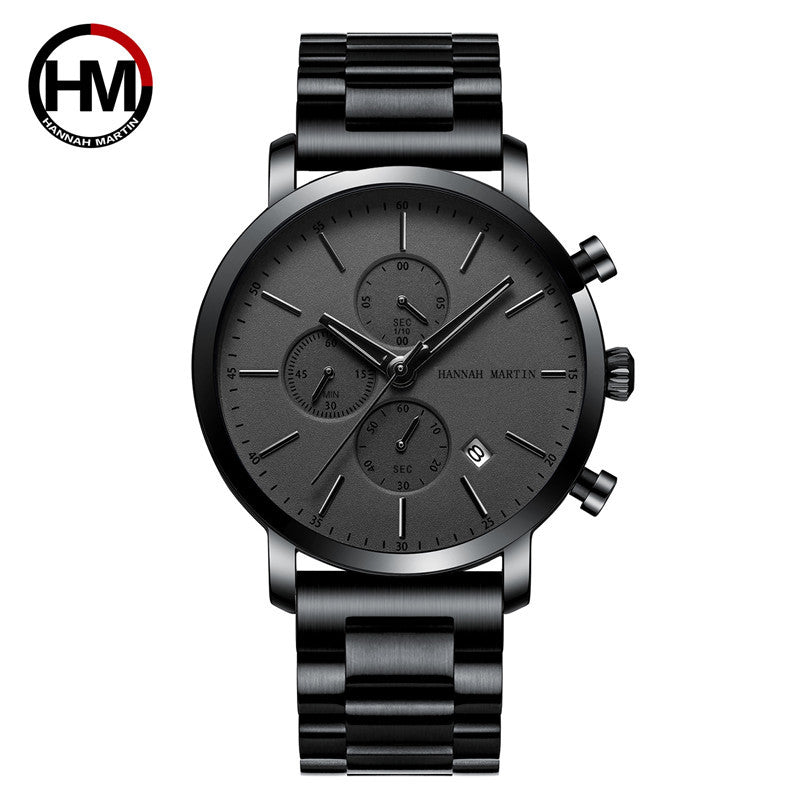 Hannah Martin Men's Six-pin Quartz Watch Waterproof Simple temperament