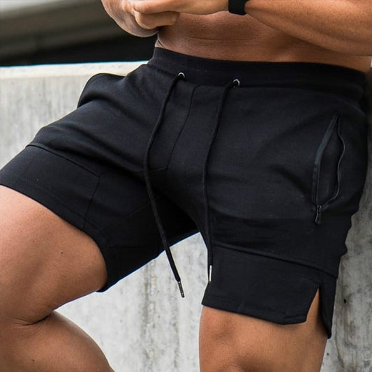 Men Casual Shorts Solid Color Straight Shorts Male Fitness Fashion Bodybuilding Shorts Brand Trend Menswear