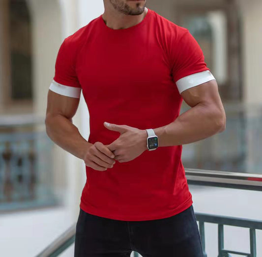 Men’s Crewneck Short Sleeve With Trim Color At Hem T-shirt