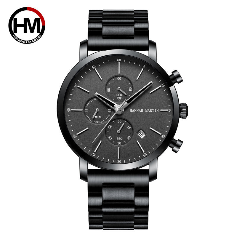 Hannah Martin Men's Six-pin Quartz Watch Waterproof Simple temperament