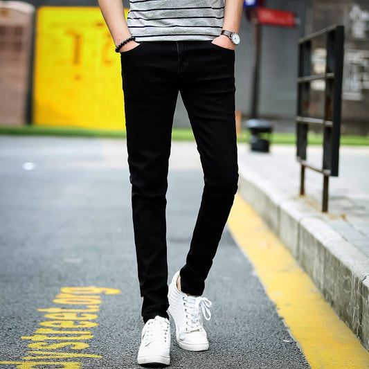 Men's Skinny Jeans Classic Male Fashion Designer Elastic Straight Black/White Jeans Pants Slim Fit Stretch Denim Jeans