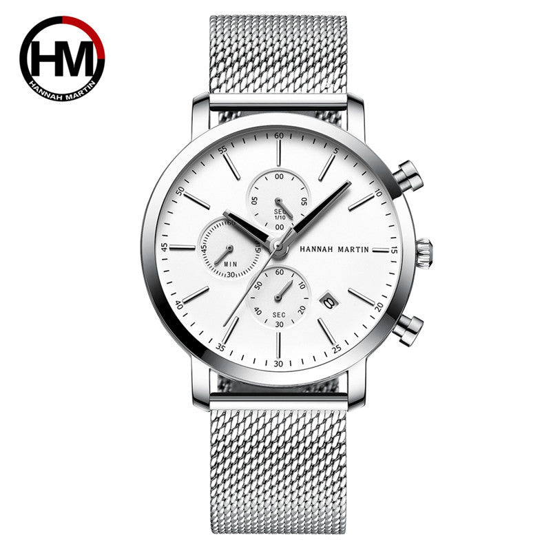 Hannah Martin Men's Six-pin Quartz Watch Waterproof Simple temperament