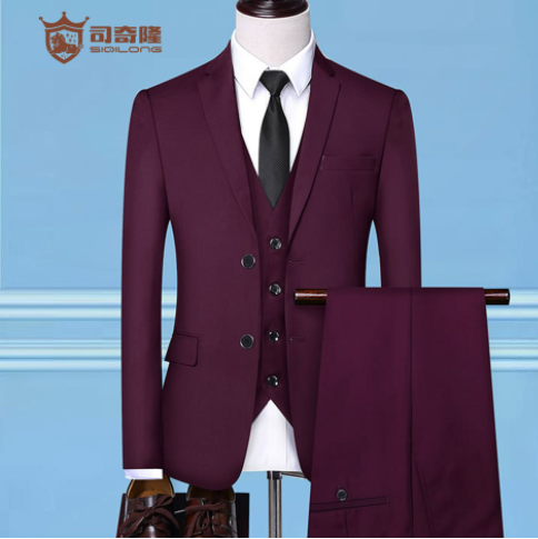 Formal Business Wedding 3 Pieces Suit Set / Blazers Jacket Pants Vest Trousers Dress Waistcoat