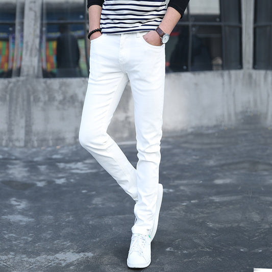 Men's Skinny Jeans Classic Male Fashion Designer Elastic Straight Black/White Jeans Pants Slim Fit Stretch Denim Jeans