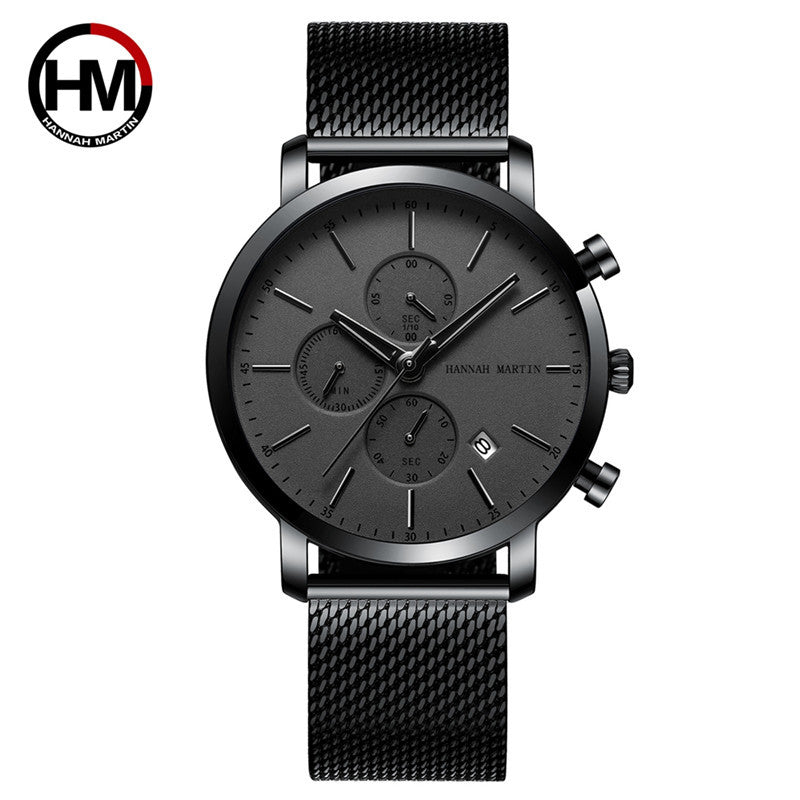 Hannah Martin Men's Six-pin Quartz Watch Waterproof Simple temperament