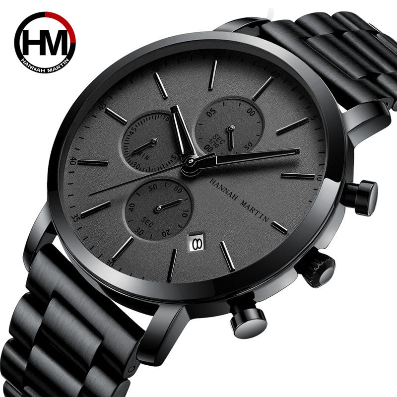 Hannah Martin Men's Six-pin Quartz Watch Waterproof Simple temperament