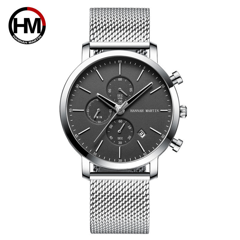 Hannah Martin Men's Six-pin Quartz Watch Waterproof Simple temperament