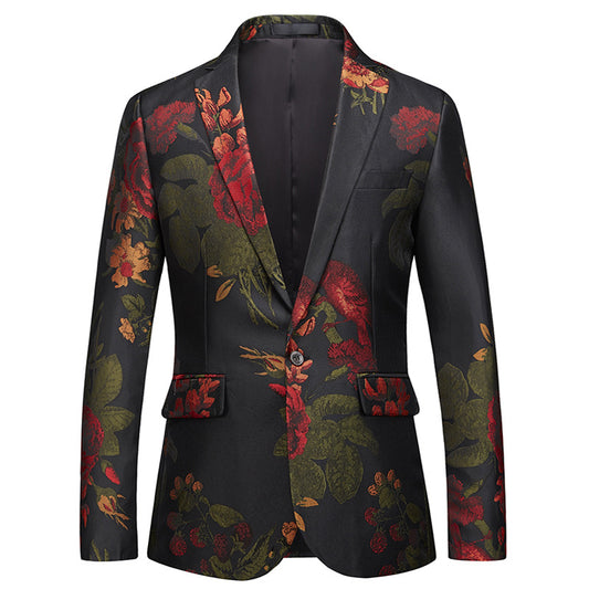 Men business casual one button suit slim jacket